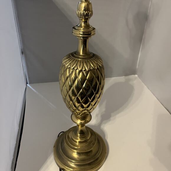 EXTRA LARGE PINEAPPLE LAMP 1970 BRASS BRONZE MID CENTURY REGENCY HOLLYWOOD STYLE - Picture 16 of 16